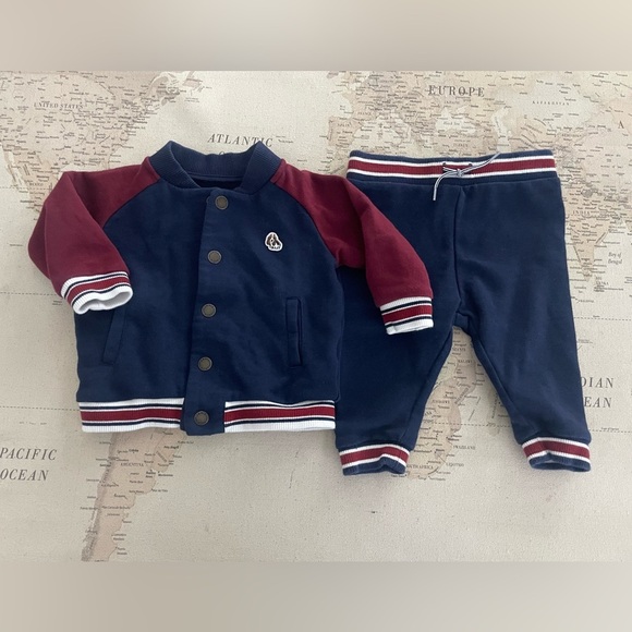 Janie & Jack 2 Piece Sweatsuit Jacket & Joggers Size 6-12mo - Picture 1 of 6